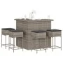 Juego de bar de jardín de 5 piezas con cojines ratán PE gris de , Conjuntos de jardín - Ref: Foro24-3261505, Precio: 453,29 €...