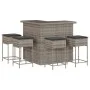 Juego de bar de jardín de 5 piezas con cojines ratán PE gris de , Conjuntos de jardín - Ref: Foro24-3261505, Precio: 453,29 €...