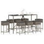 9-teiliges Gartenset mit grauen PE-Rattan-Kissen von , Gartensets - Ref: Foro24-3261475, Preis: 502,44 €, Rabatt: %