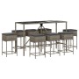9-teiliges Gartenset mit grauen PE-Rattan-Kissen von , Gartensets - Ref: Foro24-3261475, Preis: 502,44 €, Rabatt: %