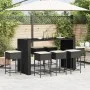 9-teiliges Gartenset für die Bar mit schwarzen PE-Rattan-Kissen. von , Gartensets - Ref: Foro24-3261513, Preis: 669,47 €, Rab...