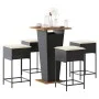 5-piece garden bar set with black PE rattan cushions by , Garden sets - Ref: Foro24-3261477, Price: 338,10 €, Discount: %