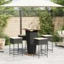 5-piece garden bar set with black PE rattan cushions by , Garden sets - Ref: Foro24-3261477, Price: 338,10 €, Discount: %
