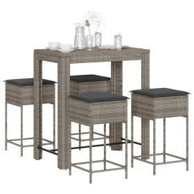 5-teiliges Gartenset mit grauen PE-Rattan-Kissen von , Gartensets - Ref: Foro24-3261456, Preis: 297,16 €, Rabatt: %