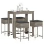 5-piece garden bar set with gray PE rattan cushions by , Garden sets - Ref: Foro24-3261456, Price: 297,16 €, Discount: %