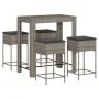 5-piece garden bar set with gray PE rattan cushions by , Garden sets - Ref: Foro24-3261456, Price: 297,16 €, Discount: %