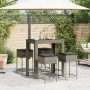 5-piece garden bar set with gray PE rattan cushions by , Garden sets - Ref: Foro24-3261456, Price: 297,16 €, Discount: %