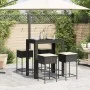 Garden table and high stools 5 pieces with black PE rattan cushions by , Garden sets - Ref: Foro24-3261454, Price: 353,27 €, ...