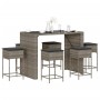 7-piece garden bar set with gray PE rattan cushions by , Garden sets - Ref: Foro24-3261511, Price: 555,85 €, Discount: %