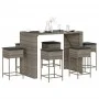 7-piece garden bar set with gray PE rattan cushions by , Garden sets - Ref: Foro24-3261511, Price: 544,57 €, Discount: %