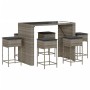 7-piece garden bar set with gray PE rattan cushions by , Garden sets - Ref: Foro24-3261511, Price: 555,85 €, Discount: %