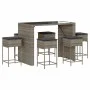 7-piece garden bar set with gray PE rattan cushions by , Garden sets - Ref: Foro24-3261511, Price: 544,57 €, Discount: %