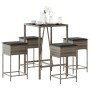 Juego de bar de jardín de 5 piezas con cojines ratán PE gris de , Conjuntos de jardín - Ref: Foro24-3261463, Precio: 309,13 €...