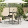 Juego de bar de jardín de 5 piezas con cojines ratán PE gris de , Conjuntos de jardín - Ref: Foro24-3261463, Precio: 316,09 €...