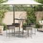 Juego de bar de jardín de 5 piezas con cojines ratán PE gris de , Conjuntos de jardín - Ref: Foro24-3261463, Precio: 309,13 €...