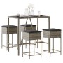 Juego de bar de jardín de 5 piezas con cojines ratán PE gris de , Conjuntos de jardín - Ref: Foro24-3261468, Precio: 331,90 €...