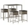 5-piece garden bar set with gray PE rattan cushions by , Garden sets - Ref: Foro24-3261468, Price: 324,80 €, Discount: %