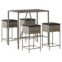 Juego de bar de jardín de 5 piezas con cojines ratán PE gris de , Conjuntos de jardín - Ref: Foro24-3261468, Precio: 331,90 €...