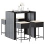 5-piece garden bar set with black PE rattan cushions by , Garden sets - Ref: Foro24-3261507, Price: 393,84 €, Discount: %