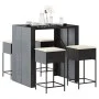 5-piece garden bar set with black PE rattan cushions by , Garden sets - Ref: Foro24-3261507, Price: 395,86 €, Discount: %