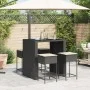 5-teiliges Gartenset mit schwarzen PE-Rattan-Kissen von , Gartensets - Ref: Foro24-3261507, Preis: 395,86 €, Rabatt: %