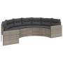 Halbrundes Gartensofa mit grauen Polstern aus synthetischem Rattan. von , Outdoor-Sofas - Ref: Foro24-3318514, Preis: 380,85 ...
