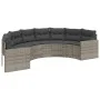 Sofá de jardín semicircular con cojines ratán sintético gris de , Sofás de exterior - Ref: Foro24-3318514, Precio: 449,82 €, ...