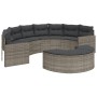 Halbrundes Gartensofa mit grauen Polstern aus synthetischem Rattan. von , Outdoor-Sofas - Ref: Foro24-3318514, Preis: 380,85 ...