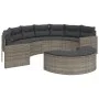 Sofá de jardín semicircular con cojines ratán sintético gris de , Sofás de exterior - Ref: Foro24-3318514, Precio: 449,82 €, ...