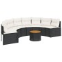 Halbrundes Gartensofa mit Tisch und schwarzen PE-Rattan-Kissen. von , Outdoor-Sofas - Ref: Foro24-3318521, Preis: 450,73 €, R...