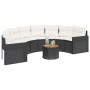Halbrundes Gartensofa mit Tisch und schwarzen PE-Rattan-Kissen. von , Outdoor-Sofas - Ref: Foro24-3318521, Preis: 450,73 €, R...