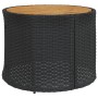Semicircular garden sofa with table and black PE rattan cushions by , Outdoor sofas - Ref: Foro24-3318521, Price: 450,73 €, D...