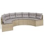 Halbrundes Gartensofa mit Tisch und Kissen aus beigem PE-Rattan. von , Outdoor-Sofas - Ref: Foro24-3318528, Preis: 489,40 €, ...