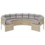 Round garden sofa with beige synthetic rattan cushions by , Outdoor sofas - Ref: Foro24-3318542, Price: 635,04 €, Discount: %