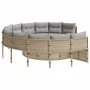 Round garden sofa with beige synthetic rattan cushions by , Outdoor sofas - Ref: Foro24-3318542, Price: 635,04 €, Discount: %