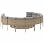 Runder Gartensofa mit beigen Kissen aus synthetischem Rattan. von , Outdoor-Sofas - Ref: Foro24-3318542, Preis: 532,47 €, Rab...