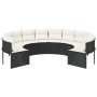 Round garden sofa with black synthetic rattan cushions by , Outdoor sofas - Ref: Foro24-3318540, Price: 513,46 €, Discount: %