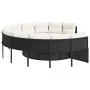 Round garden sofa with black synthetic rattan cushions by , Outdoor sofas - Ref: Foro24-3318540, Price: 619,27 €, Discount: %