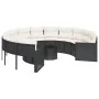 Runder Gartensofa mit Tisch und schwarzen PE-Rattan-Kissen. von , Outdoor-Sofas - Ref: Foro24-3318535, Preis: 675,51 €, Rabat...