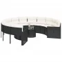 Runder Gartensofa mit Tisch und schwarzen PE-Rattan-Kissen. von , Outdoor-Sofas - Ref: Foro24-3318535, Preis: 675,51 €, Rabat...