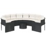 Round garden sofa with table and black PE rattan cushions by , Outdoor sofas - Ref: Foro24-3318535, Price: 560,13 €, Discount: %