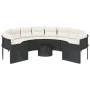 Runder Gartensofa mit Tisch und schwarzen PE-Rattan-Kissen. von , Outdoor-Sofas - Ref: Foro24-3318535, Preis: 675,51 €, Rabat...