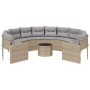 Runder Gartensofa mit Tisch und Kissen aus beigem PE-Rattan. von , Outdoor-Sofas - Ref: Foro24-3318537, Preis: 574,70 €, Raba...