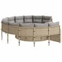 Round garden sofa with table and beige PE rattan cushions by , Outdoor sofas - Ref: Foro24-3318537, Price: 693,08 €, Discount: %