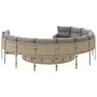 Round garden sofa with table and beige PE rattan cushions by , Outdoor sofas - Ref: Foro24-3318537, Price: 693,08 €, Discount: %