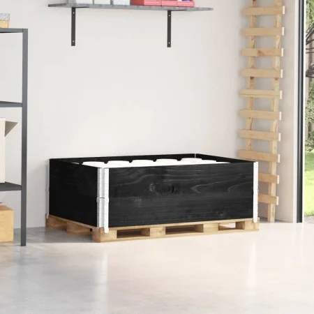 Pallet necklaces 2 units solid black pine wood 120x80 cm by , Loading platforms and pallets - Ref: Foro24-4010276, Price: 71,...