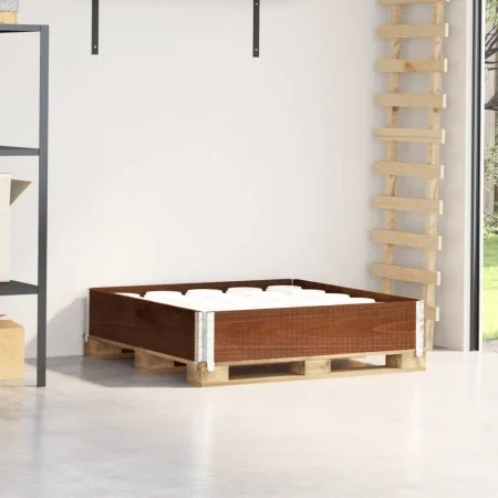 Solid pine wood pallet collar in brown, 100x100 cm. by , Loading platforms and pallets - Ref: Foro24-4010288, Price: 45,82 €,...