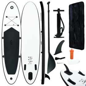 Schwarz-weißes aufblasbares Paddelbrett-Set von vidaXL, Paddleboards - Ref: Foro24-92730, Preis: 246,96 €, Rabatt: %