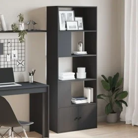 Engineered wood black shelf 70x36x189 cm by , Bookcases and shelves - Ref: Foro24-3295318, Price: 114,20 €, Discount: %
