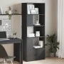 Estantería de madera de ingeniería negra 70x36x189 cm de , Librerías y estanterías - Ref: Foro24-3295318, Precio: 113,56 €, D...